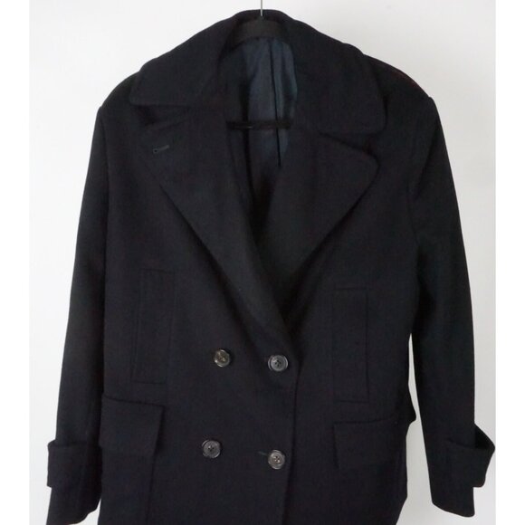 Isaia Navy Blue 100% Cashmere Womens Pea Coat Jacket Sz 40R BRAND NEW - Picture 1 of 5